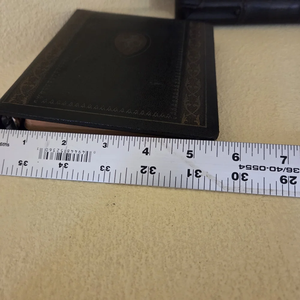 Vintage Brown Lion Crest Leather Address Book Organizer